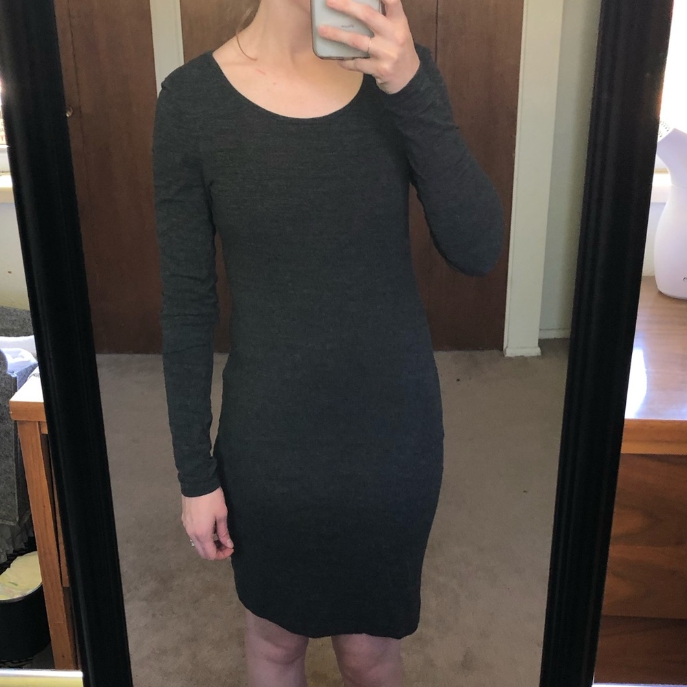Grey mini body-con dress